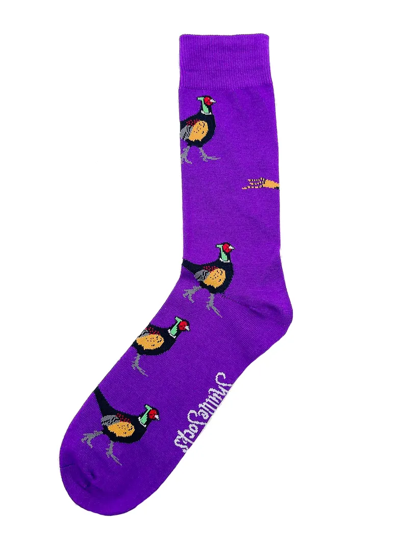 ShuttleSocks Adult Pheasant Socks - Purple - Size 3-7